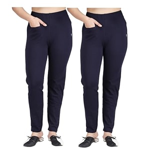 comfort lady women39s cotton blend regular fit for casualformal and daily use kurti pants with front mobile pocket i pack of 2
