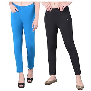 comfort lady women39s cotton blend regular fit for casualformal and daily use kurti pants with front mobile pocket i pack of 2