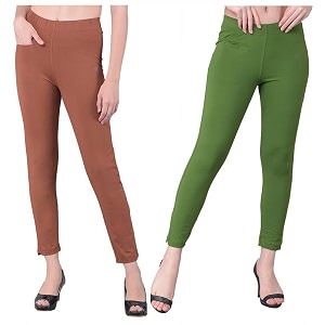 comfort lady women39s cotton blend regular fit for casualformal and daily use kurti pants with front mobile pocket i pack of 2