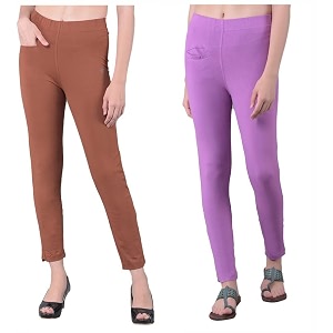 comfort lady women39s cotton blend regular fit for casualformal and daily use kurti pants with front mobile pocket i pack of 2