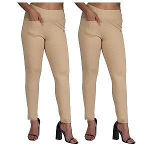 comfort lady women39s cotton blend regular fit for casualformal and daily use kurti pants with front mobile pocket i pack of 2