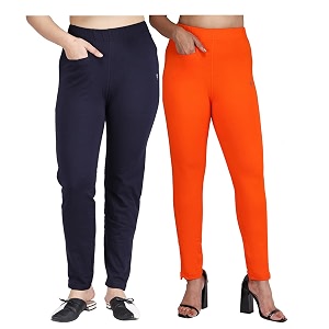 comfort lady women39s cotton blend regular fit for casualformal and daily use kurti pants with front mobile pocket i pack of 2