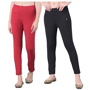 comfort lady women39s cotton blend regular fit for casualformal and daily use kurti pants with front mobile pocket i pack of 2
