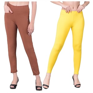 comfort lady women39s cotton blend regular fit for casualformal and daily use kurti pants with front mobile pocket i pack of 2
