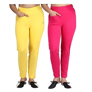comfort lady women39s cotton blend regular fit for casualformal and daily use kurti pants with front mobile pocket i pack of 2