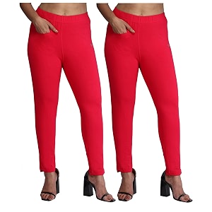 comfort lady women39s cotton blend regular fit for casualformal and daily use kurti pants with front mobile pocket i pack of 2