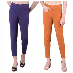 comfort lady women39s cotton blend regular fit for casualformal and daily use kurti pants with front mobile pocket i pack of 2