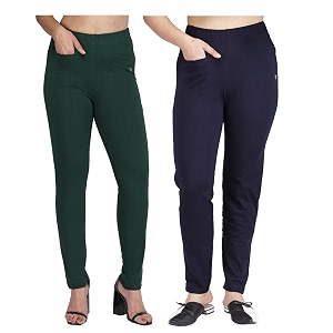 comfort lady women39s cotton blend regular fit for casualformal and daily use kurti pants with front mobile pocket i pack of 2