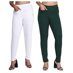 comfort lady women39s cotton blend regular fit for casualformal and daily use kurti pants with front mobile pocket i pack of 2