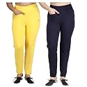 Comfort Lady Women's Cotton Blend Regular Fit for Casual,Formal and Daily Use Kurti Pants with Front Mobile Pocket I Pack of 2