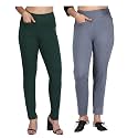 Comfort Lady Women's Cotton Blend Regular Fit for Casual,Formal and Daily Use Kurti Pants with Front Mobile Pocket I Pack of 2