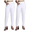 Comfort Lady Women's Cotton Blend Regular Fit for Casual,Formal and Daily Use Kurti Pants with Front Mobile Pocket I Pack of 2