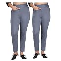 Comfort Lady Women's Cotton Blend Regular Fit for Casual,Formal and Daily Use Kurti Pants with Front Mobile Pocket I Pack of 2