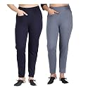 Comfort Lady Women's Cotton Blend Regular Fit for Casual,Formal and Daily Use Kurti Pants with Front Mobile Pocket I Pack of 2