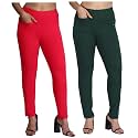 Comfort Lady Women's Cotton Blend Regular Fit for Casual,Formal and Daily Use Kurti Pants with Front Mobile Pocket I Pack of 2
