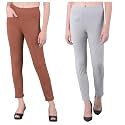Comfort Lady Women's Cotton Blend Regular Fit for Casual,Formal and Daily Use Kurti Pants with Front Mobile Pocket I Pack of 2