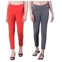 Comfort Lady Women's Cotton Blend Regular Fit for Casual,Formal and Daily Use Kurti Pants with Front Mobile Pocket I Pack of 2