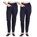 Comfort Lady Women's Cotton Blend Regular Fit for Casual,Formal and Daily Use Kurti Pants with Front Mobile Pocket I Pack of 2