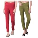 Comfort Lady Women's Cotton Blend Regular Fit for Casual,Formal and Daily Use Kurti Pants with Front Mobile Pocket I Pack of 2