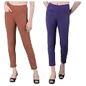 Comfort Lady Women's Cotton Blend Regular Fit for Casual,Formal and Daily Use Kurti Pants with Front Mobile Pocket I Pack of 2