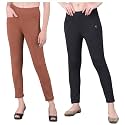 Comfort Lady Women's Cotton Blend Regular Fit for Casual,Formal and Daily Use Kurti Pants with Front Mobile Pocket I Pack of 2