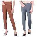 Comfort Lady Women's Cotton Blend Regular Fit for Casual,Formal and Daily Use Kurti Pants with Front Mobile Pocket I Pack of 2