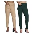 Comfort Lady Women's Cotton Blend Regular Fit for Casual,Formal and Daily Use Kurti Pants with Front Mobile Pocket I Pack of 2