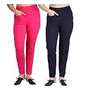 Comfort Lady Women's Cotton Blend Regular Fit for Casual,Formal and Daily Use Kurti Pants with Front Mobile Pocket I Pack of 2
