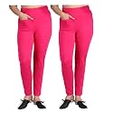 Comfort Lady Women's Cotton Blend Regular Fit for Casual,Formal and Daily Use Kurti Pants with Front Mobile Pocket I Pack of 2