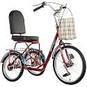Comfort Three-Wheeled Bicycles for Seniors Mini Adult Tricycle Trike Three Wheels Bicycle with Front Rear Large Basket Seniors Men Women Picnics Shopping 3 Wheel Bike Trike