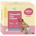 Comfortable Female Dog Diapers - 12-Pack Super Absorbent Disposable Doggie Diapers - FlashDry Gel Technology &amp; Wetness Indicator - Leakproof Diapers for Dogs in Heat, Excitable Urination, Incontinence