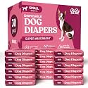 Comfortable Female Dog Diapers - 30-Pack Super Absorbent Disposable Doggie Diapers - FlashDry Gel Technology &amp; Wetness Indicator - Leakproof Diapers for Dogs in Heat, Excitable Urination, Incontinence