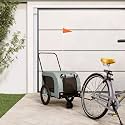 Comfortable Pet Bike Trailer for Easy Travel, Durable Fabric & Iron Construction, Gray and Black