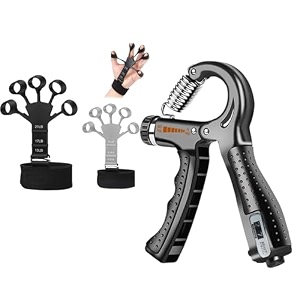 finger strengthener amp hand gripper combo with counter meter  hand strength gripper amp finger gripper for forearms exercise equipment amp arms workout