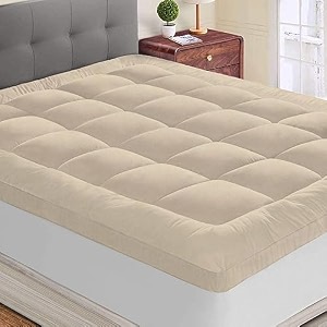 600 gsm microfiber 5 star cotton standard bed soft waterproof quilted mattress paddingtopper comfortable for better sleep -beige colour of queen size 60x72 inch
