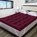 600 GSM Microfiber 5 Star Cotton Standard Bed Soft Waterproof Quilted Mattress Padding/Topper. Comfortable for Better Sleep -Maroon Colour of Queen Size 60x78 Inch