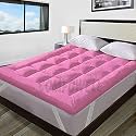 600 GSM Microfiber 5 Star Cotton Standard Bed Soft Waterproof Quilted Mattress Padding/Topper. Comfortable for Better Sleep -Pink Colour of King Size 72x72 Inch