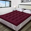600 GSM Microfiber 5 Star Cotton Standard Bed Soft Waterproof Quilted Mattress Padding/Topper. Comfortable for Better Sleep -Maroon Colour of Queen Size 60x72 Inch