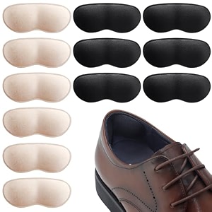 comfowner 6 pairs heel grips for men and womenself-adhesive heel cushion inserts prevent heel slippingrubbingblistersfoot painand improve shoe fit