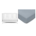 Comfy Cubs Baby Crib and Muslin Cotton Fitted Crib Sheet Bundled