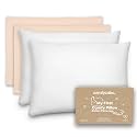 Comfy Cubs Toddler Pillow with Cotton Pillowcase, 13 x 18 in, 2 Pack - Lightweight, Breathable Microfiber Fill for Sleeping and Travel - Soft and Cozy Small Pillow for Toddlers - Cream