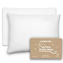 Comfy Cubs Toddler Pillow with Cotton Pillowcase, 13 x 18 in - Lightweight, Breathable Microfiber Fill for Sleeping and Travel - Soft and Cozy Small Pillow for Toddlers - White