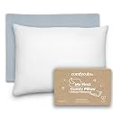 Comfy Cubs Toddler Pillow with Cotton Pillowcase, 13 x 18 in - Lightweight, Breathable Microfiber Fill for Sleeping and Travel - Soft and Cozy Small Pillow for Toddlers - Pacific Blue