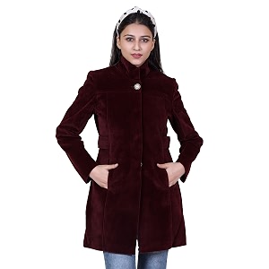 comfy sparrow women39s wool blend standard length high collared coat
