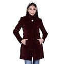 Comfy Sparrow Women's Wool Blend Standard Length High Collared Coat