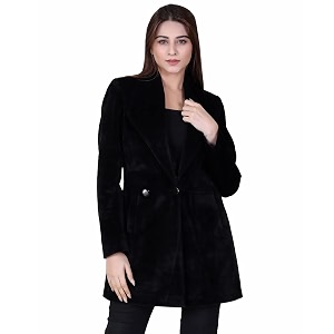 comfy sparrow women formal wear collared neck full sleeve coatblazer