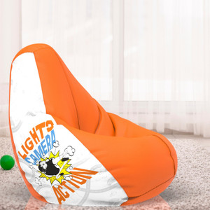 comfybean 4xl guru and bhole teardrop bean bag  with bean filling orange