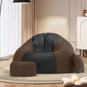 ComfyBean 4XL Premium, Designer - Twilight Couch With Free Cushion and Puffy-Black-Brown Teardrop Bean Bag  With Bean Filling