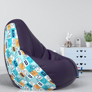 comfybean 5xl guru and bhole teardrop bean bag  with bean filling indigo