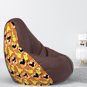 comfybean 5xl guru and bhole teardrop bean bag  with bean filling brown